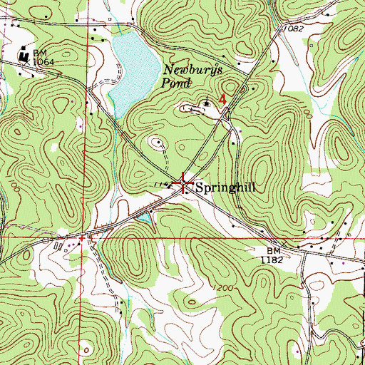 Topographic Map of Springhill, AL