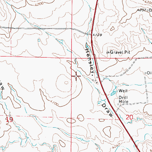Topographic Map of Scott Reservoir, WY