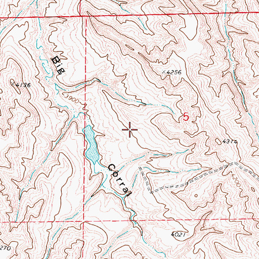 Topographic Map of Corrals Dam, WY