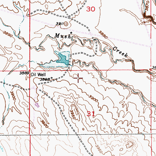 Topographic Map of Michaels Dam, WY