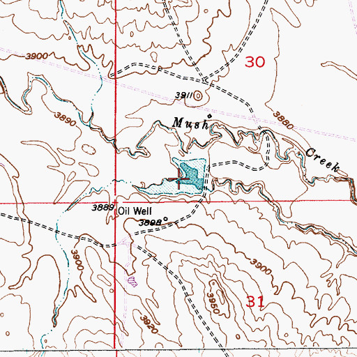 Topographic Map of Michaels Reservoir, WY