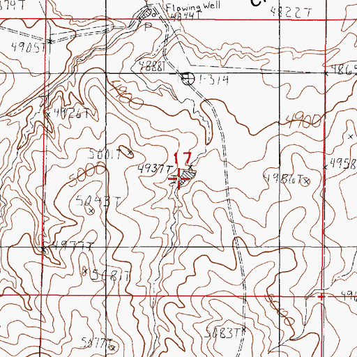 Topographic Map of Jenson Number 1 Reservoir, WY