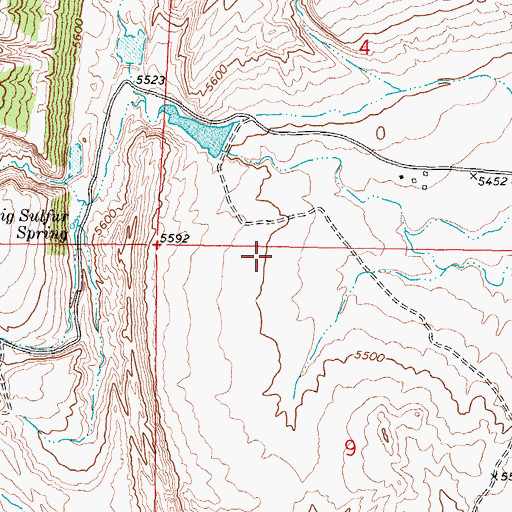 Topographic Map of Baskett Reservoir, WY