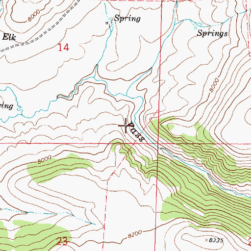 Topographic Map of Eychaner Reservoir, WY