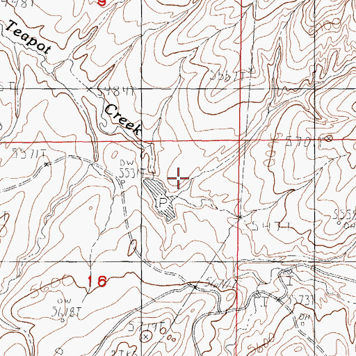 Topographic Map of School Section Dam, WY