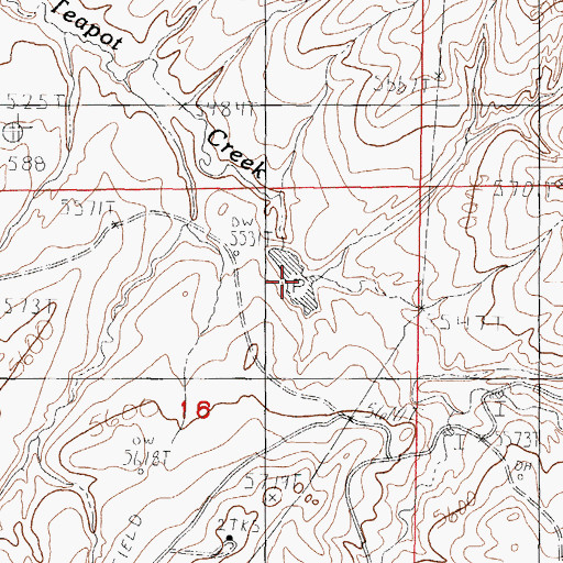 Topographic Map of School Section Reservoir, WY