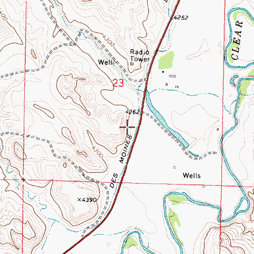 Topographic Map of Stevens Number 2 Reservoir, WY