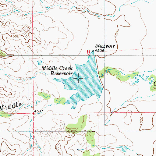 Topographic Map of Middle Number 1 Dam, WY