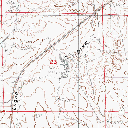 Topographic Map of Lazy Y Number 1 Dam, WY