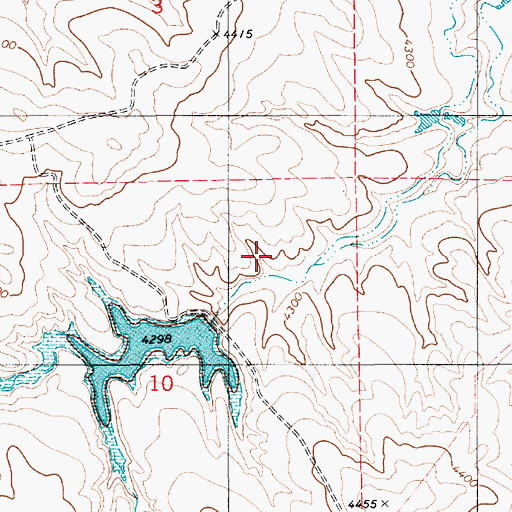 Topographic Map of Wildcat Number 2 Dam, WY