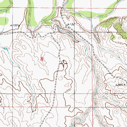 Topographic Map of Nern and Baker Number 2 Reservoir, WY