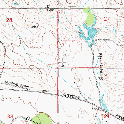Topographic Map of Seven Mile Number 1 Dam, WY