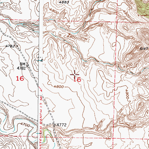 Topographic Map of Rodabaugh Dam, WY