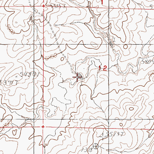 Topographic Map of Herman Werner Reservoir Number 1, WY