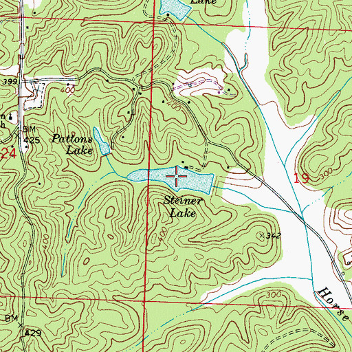 Topographic Map of Steiner Lake, AL