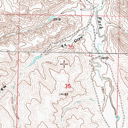 Topographic Map of 4 X Dam, WY