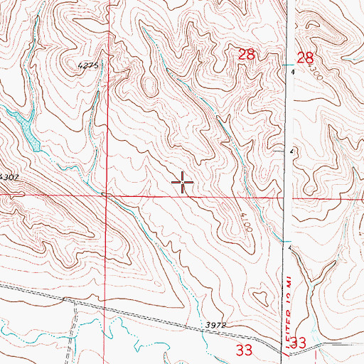 Topographic Map of Roberts Luman Draw Dam, WY