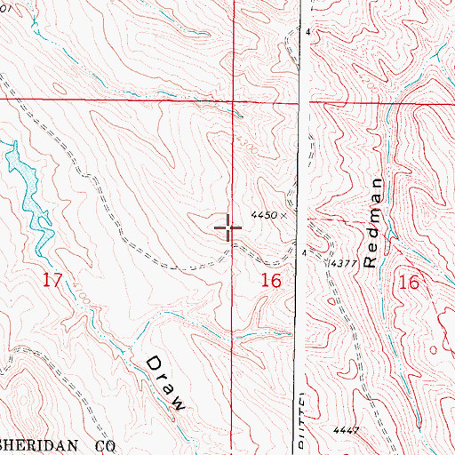 Topographic Map of Green Cabin Dam, WY
