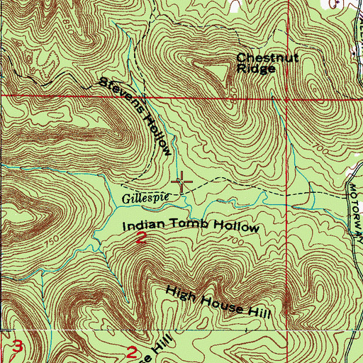 Topographic Map of Stevens Hollow, AL