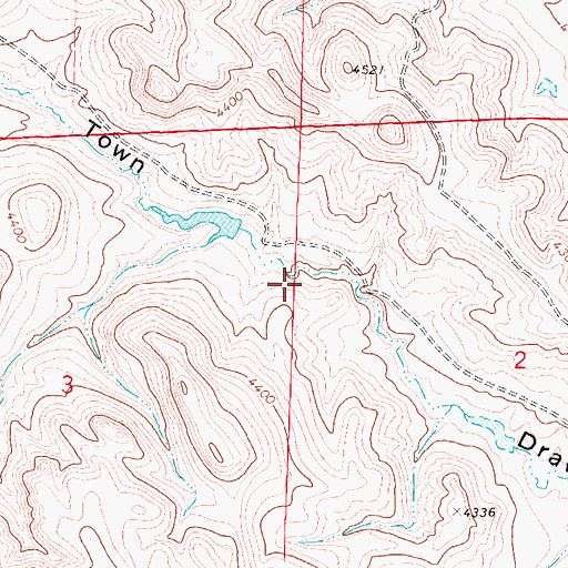 Topographic Map of Rate and Huson Reservoir, WY