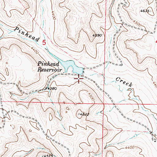 Topographic Map of Pinhead Dam, WY