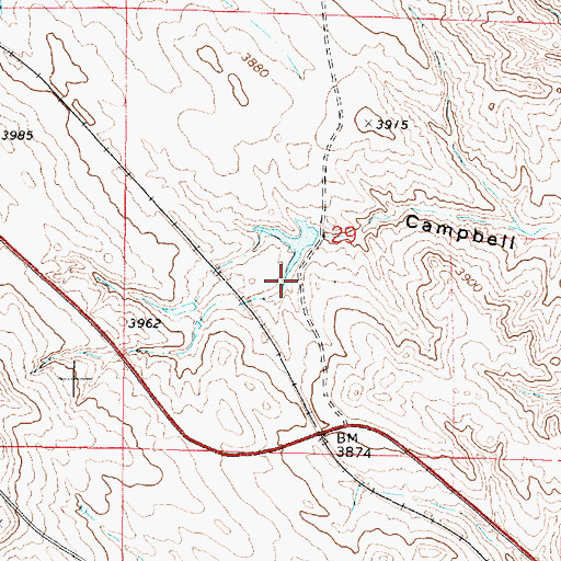 Topographic Map of Weller Dam, WY