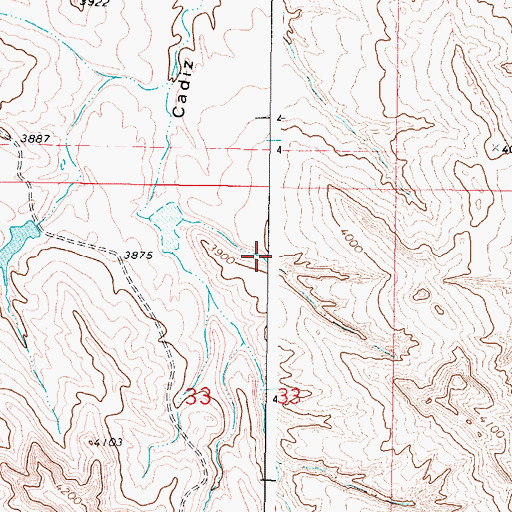 Topographic Map of Leiter Dam, WY