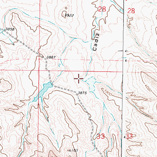 Topographic Map of Cadiz Dam, WY