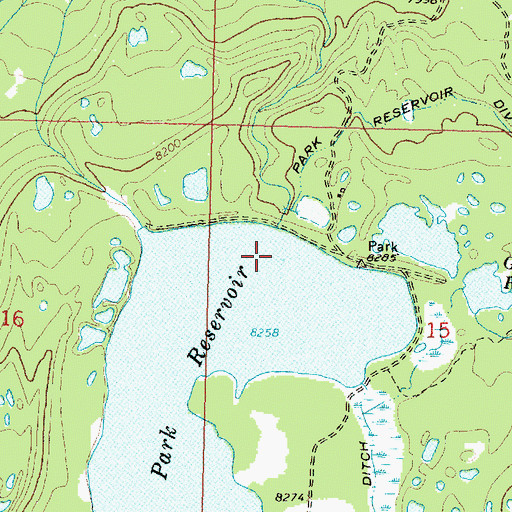 Topographic Map of Colorado Colony Ditch Company Number 2 Dam, WY