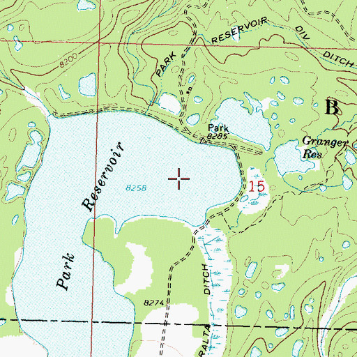 Topographic Map of Colorado Colony Ditch Company Reservoir Number 2, WY
