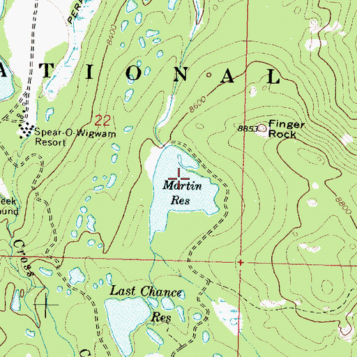 Topographic Map of Martin Dam, WY