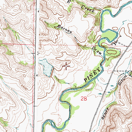 Topographic Map of Kaufman Reservoir, WY