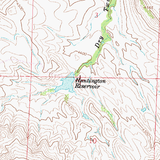 Topographic Map of Huntington Dam, WY