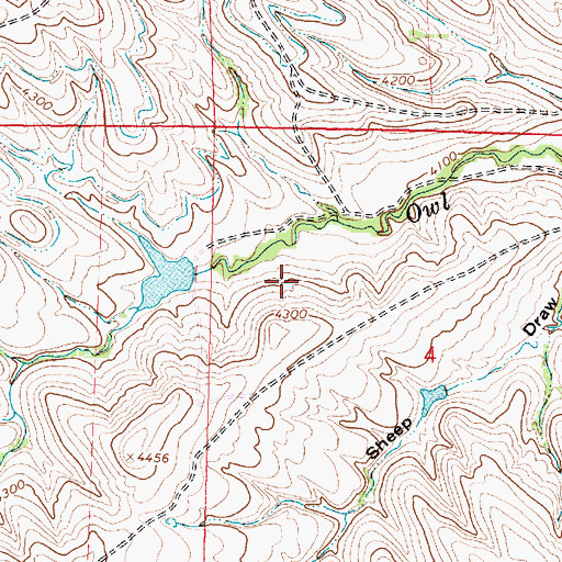 Topographic Map of Fryberger Reservoir, WY