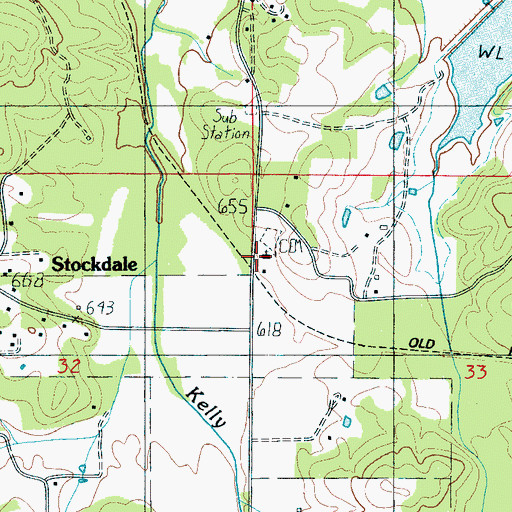 Topographic Map of Stockdale, AL