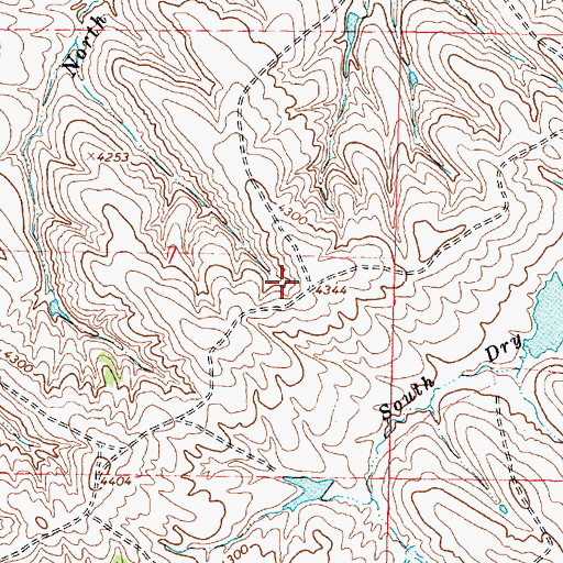 Topographic Map of Roberts Reservoir, WY