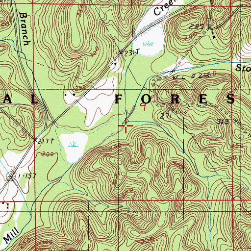 Topographic Map of Stone Branch, AL