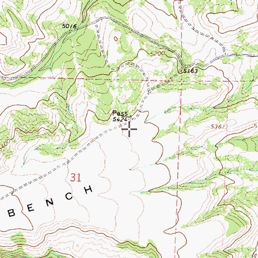 Topographic Map of Kiewit Herbs Creek Number 3 Dam, WY
