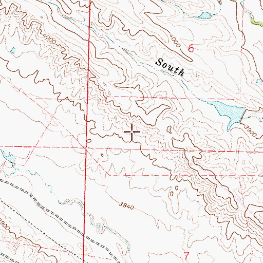 Topographic Map of Wesley Dam, WY