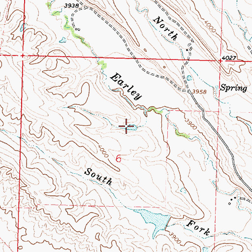 Topographic Map of Mates Reservoir, WY