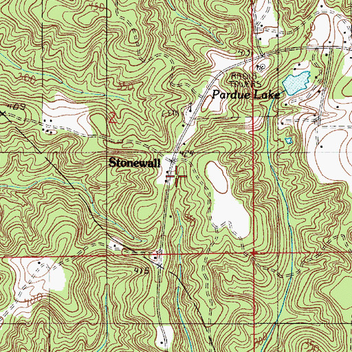 Topographic Map of Stonewall, AL