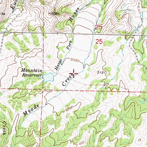Topographic Map of Moncreiffe Reservoir, WY
