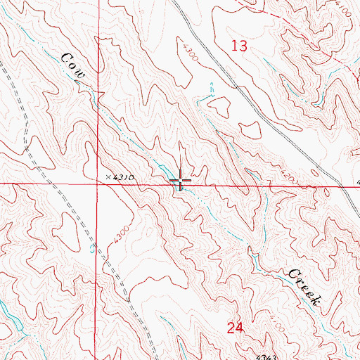 Topographic Map of Kimberly Dam, WY