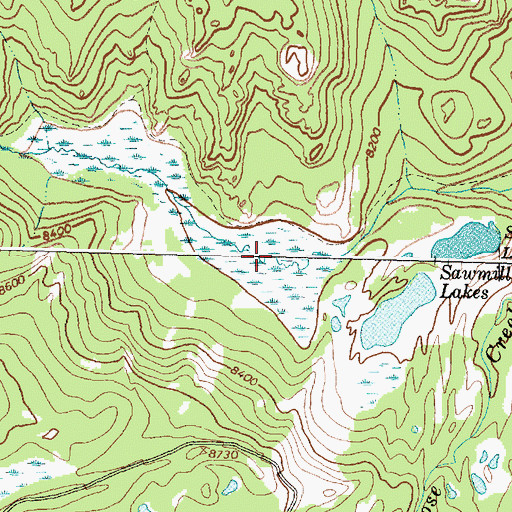 Topographic Map of Sawmill Dam, WY