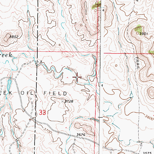 Topographic Map of Ford Reservoir Number 1, WY