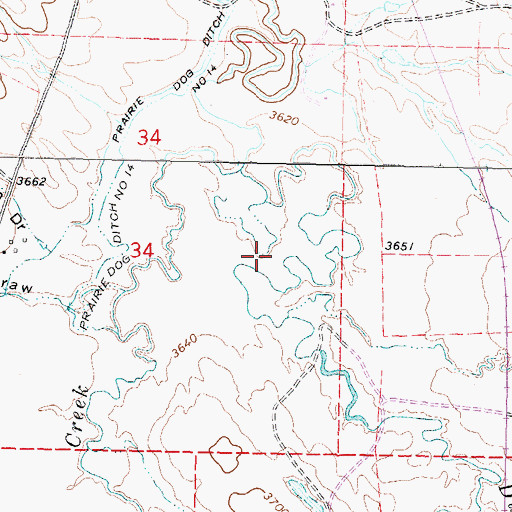 Topographic Map of Burgess Number 1 Dam, WY