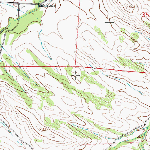 Topographic Map of Kiewit Number 2 Dam, WY