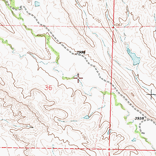 Topographic Map of Belish Reservoir, WY