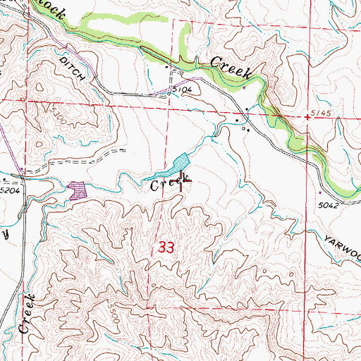Topographic Map of Mowry Dam, WY