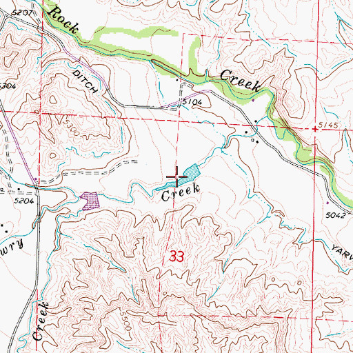 Topographic Map of Mowry Reservoir, WY